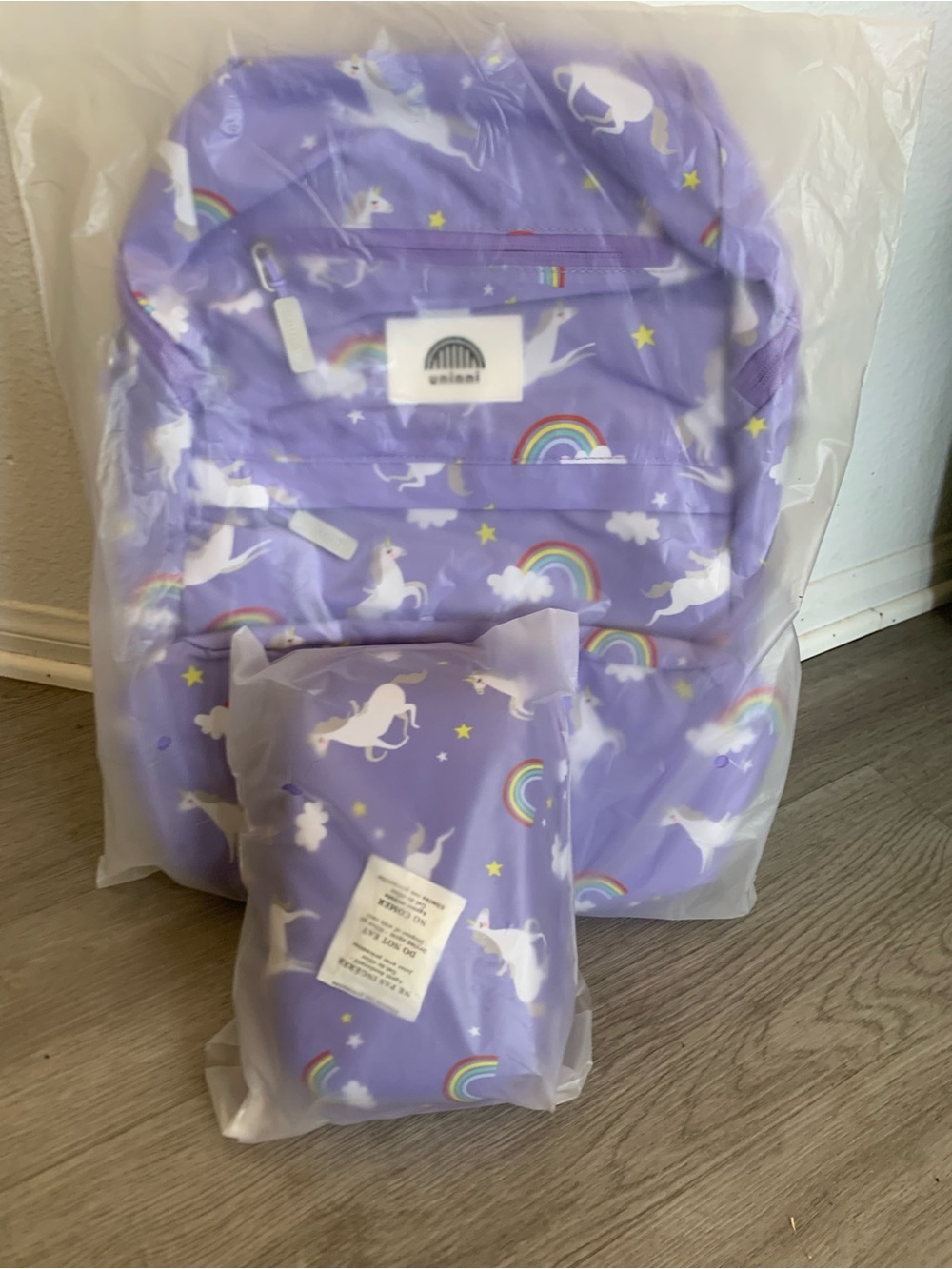 Unicorn Rainbow Kids Backpack - Purple by